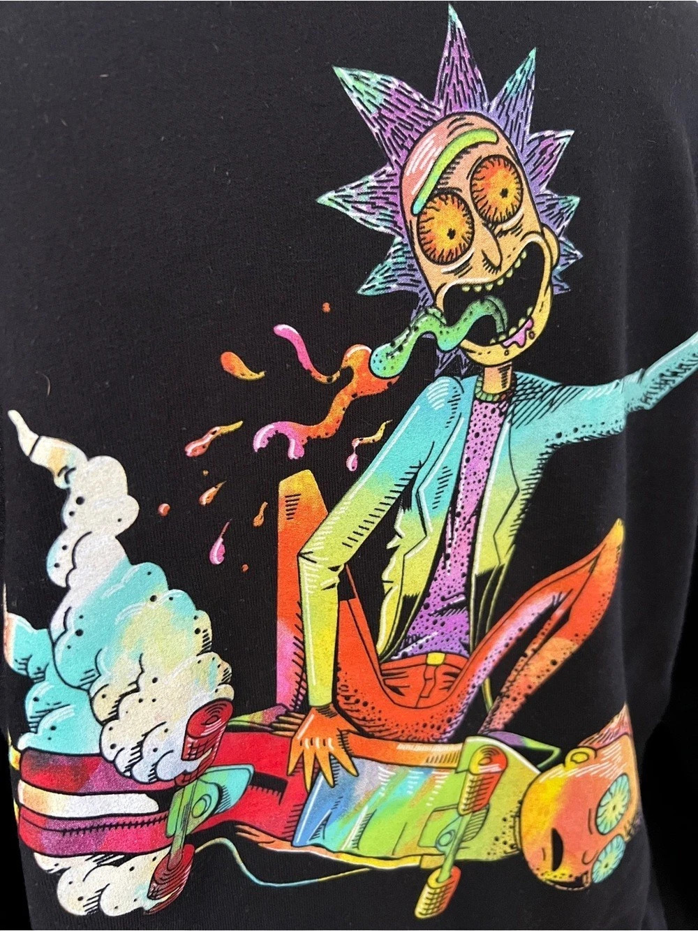 Rick and Morty Graphic Hoodie Black Adult Small